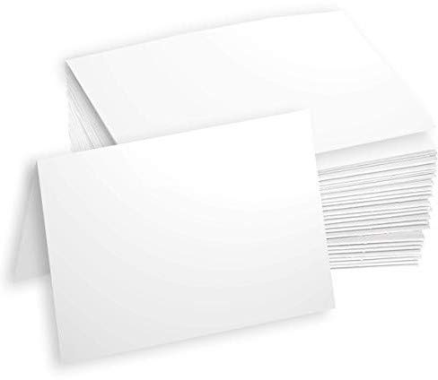 Hamilco White Cardstock Paper for A6 Folded Cards – 4.5 x 6.25, 80 lb Cover, Blank Note, Greeting & Invitation Cards, 100 Pack
