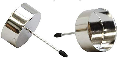 4-TLG. Set Adventskranz-Stecker aus Glas oder Metall - Adventskranzhalter - Kerzenhalter für Adventskranz - Teelichthalter für Adventskranz Größe Teelichthalter-silberfarben