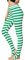 Allegra K Leggings Étriers À Bande Élastique de Noël pour Femme Vert Blanc M