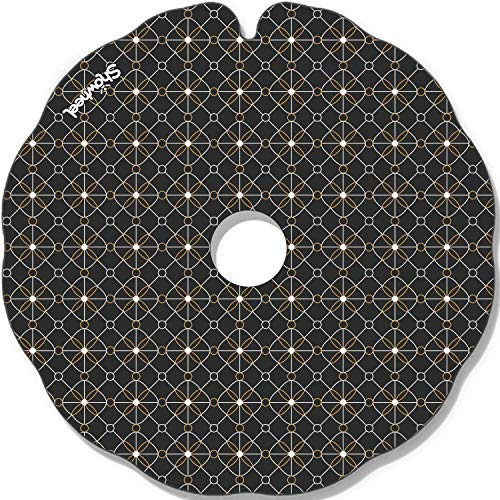 Flasque: Protège-Rayons Fauteuil Roulant (Paire) pour Main Courante de 49,51 à 50,50 cm de Diam. Extérieur, Fixation Plate - Carrelage noir