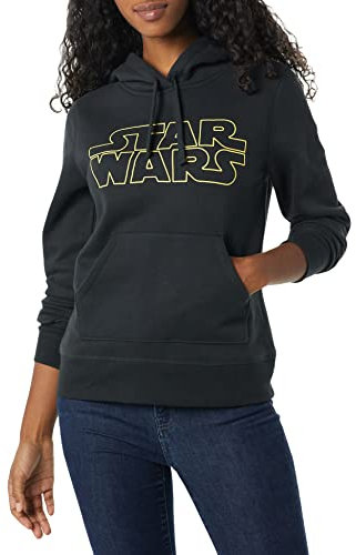 Amazon Essentials Disney | Marvel | Star Wars | Princess Women's Fleece Sweater Hoodie Sweatshirts (Available in Plus Size), Black, XS