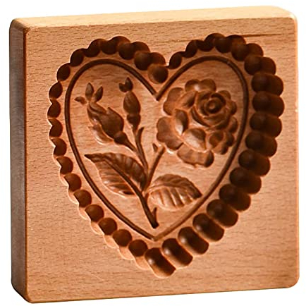 Küche Holz Keksform, Geschnitzte Holz Lebkuchen Keksform Tannenzapfen Rose Ausstecher Backform Für Keksstempel Präge Handwerk Dekorieren Backwerkzeug