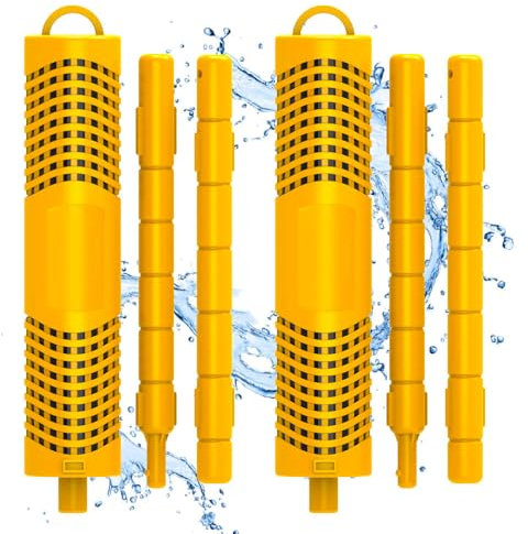 Joepoe SPA Lot de 2 bâtons minéraux universels avec cartouche de durée de vie de 4 mois pour jacuzzi et piscine Jaune