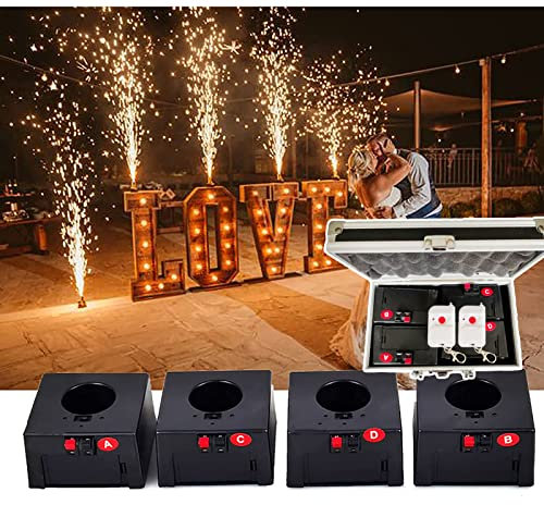 LMBXAIP Sistema De Control Remoto InaláMbrico De 4 Canales, Receptor De Pirotecnia En FríO, Fuente De Chispas, MáQuina De Fuegos Artificiales En FríO, para Escenario De Bodas / 4 Piezas