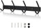 Qiannhee Perchero de Pared Negro 43CM a 40KG Perchero de Montaje en Pared Moderno con 4 Ganchos Resistentes para Abrigos Colgador Pared Acero Inoxidable Ganchos para Baño Entrada Cocina Dormitorio