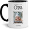Tasse mit Spruch - Der schönste Grund Opa zu sein - Personalisierbare Keramiktasse mit Namen und Foto - Geschenk Opa - Innen & Henkel Schwarz, 300 ml