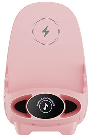 VALINK Portable Mini Chair Wireless Charger Supply for All Phones Mini Chair Shape Charger Stand Fast Charging Unique Desktop Decor Pink