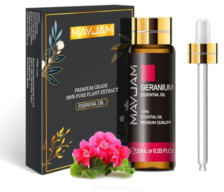MAYJAM Geranie Ätherisches Öl 10ML, Geranieöl für Diffusor, Luftbefeuchter, DIY, Home,Wardrobes