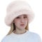 einfarbig Nerzhut Winddicht warm Kuppelhut lässig im Winter Baskenmütze Damen Senfgelb (A, One Size)