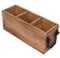 Samhita Porte-couverts en bois de manguier - Organisateur de rangement d'ustensiles de comptoir pour argenterie, fourchette, cuillère, spatule, 3 compartiments (27,9 x 10,2 x 11,4 cm)