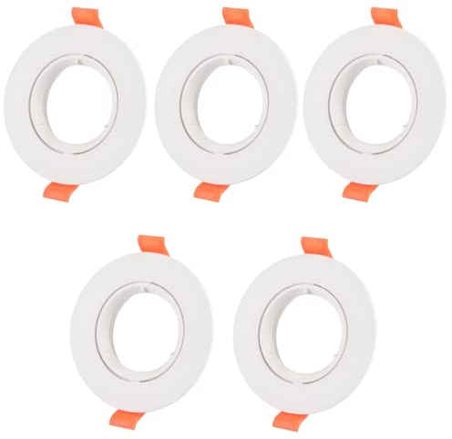Jandei - 5 x Einbaustrahler, rund, schwenkbar, für GU10 / MR16, Weiß, Schnitt 75 mm Ø 90 x 45 mm ohne LED