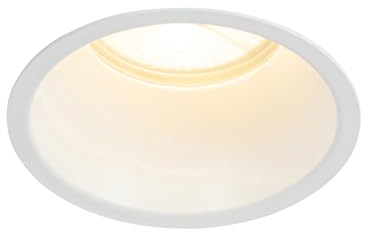 Qazqa Einbaustrahler, Einbauleuchte - Dept - Weiß, max. 50W, Geeignet für LED, 10.5cm, Rund, IP44, Ideal als Flur, Küche lampe und Schlafzimmerlampe