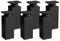 Sossai Pieds de Meuble Design MFV1 – Lot de 6 éléments réglables en Hauteur, Couleur Noir Mat, H 100 mm, Profil à Quatre côtés, pour Armoire, Commode