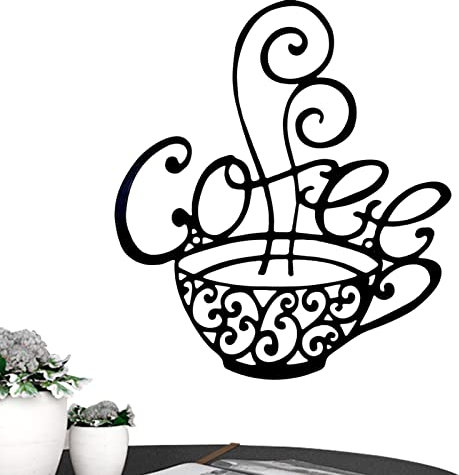 Keloc Lot de 5 tasses à café en métal à suspendre pour cuisine, salon, café, salon, salle à manger, décoration d'intérieur Noir