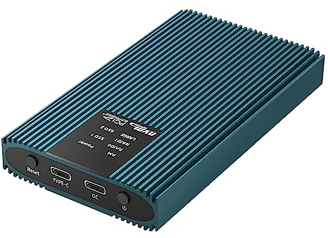 ISHEEP RAID M.2 NVMe Dual Rack SSD Gehäuse mit PM/RAID0/RAID1/LARGE Modus, USB 3.2 Gen2 Type-C M.2 NVME Adapter K2022R