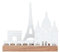 Räder [DL] Lichtobjekt Stadtsilhouette Paris 25x9,5x23cm