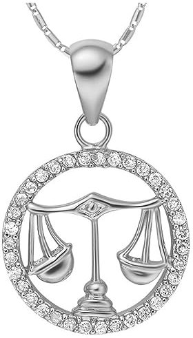 Star Sign Necklace, Creative Horoscope Necklace Libra Coin Pendant Zodiac Necklace Silver Star Sign Necklace With Chain Adjustable Charm Jewelry Gift For Women Men
