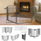 Ikodm Barrera de Seguridad para Niños y Mascotas 310cm,Protectora para Chimenea con Puerta, protección para Animales, 5 Piezas Negro