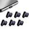 Rumyve 6-Piece Mobile Phone Anti-Dust Plug Set - Premium Aluminum Alloy Charging Port Covers for iPhone, iPad, and AirPods(Purple)