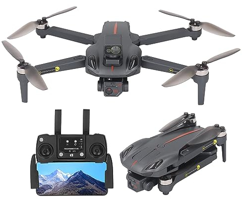Mini Dron con Cámara, WiFi 8K HD, Cámara Dual, Dron Plegable con Evitación de Obstáculos de 360°, Regreso a Casa con GPS, Lente con Zoom de 50x, Disparo de Gestos, para