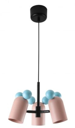 GTV - Pendelleuchte MOUSE - max.250V, 50/60Hz, 3*E27, max.25 W, IP20, durchschnittlich 30 cm, rosa - Deckenleuchte