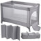Maclean PR-803 Faltbares Babyreisebett Reisebett mit Tasche und seitlichem Eingang, Geeignet für Babys und Kleinkinder, 2X Räder, 125x65x74cm (1, Grau)