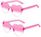 2Pcs Retro Herz Hippie Sonnenbrille,Randlos Candy Transparente Sonnenbrille für Kostümzubehör,Hippie Bunte Brille für Cosplay 70er Party Halloween-Dekoration