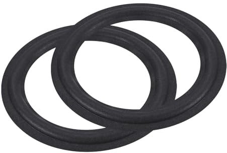 sourcing map Rubber Speaker Foam Edge Surround Rings 8 Inch 132mm x 195mm Perforated Subwoofer Rings Replacement Parts for Speaker Repair or DIY Black 2 Pcs
