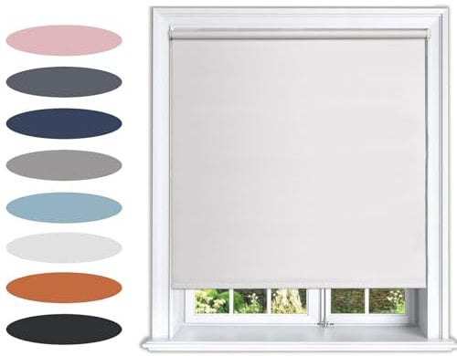 Lister Cartwright Blackout Plain Roller Blinds Windows Blind Easy Fit Child Safety Included (Cream, 120 cm Width x 160 cm Drop)