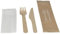 250 Couverts 3 en 1: Bois de Bouleau Naturel et Biodégradable - Fourchette, Couteau et Serviette