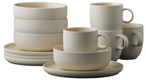 Studio Round North - Juego de brunch (12 unidades), color blanco y mate