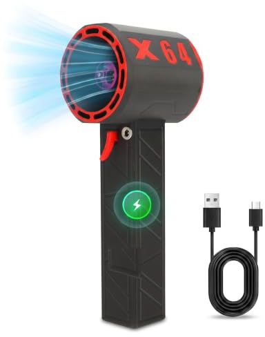 Bewinner X64 Soffiatore a Secco a Getto Grande con Spinta da 1400 G - Ventola Violenta da 8000 MAh con 11 Pale e Condotto da 64 Mm, Soffiante Universale per Asciugatrice per Auto,