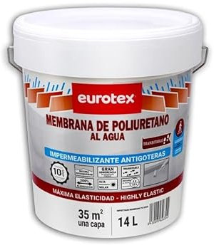 MEMBRANA DE POLIURETANO AL AGUA, transitable transparente 14l. IMPERMEABILIZANTE TOTAL 10 AÑOS