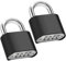 Diyife Heavy Duty Combination Padlocks Outdoor, [Weatherproof] 51.5mm Large 4 Digit Code Padlock with 8mm Thick 304 Stainless Steel Shackle for Home, School, Gate, Shed, Fence, Gym [2 Pack]