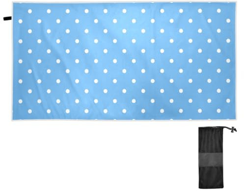 CHIFIGNO Toallas de playa ligeras con lunares azules bebé, toalla de ducha de gran tamaño, 30 x 60 pulgadas, toalla de playa de viaje de secado rápido para gimnasio, natación, campamento y piscina