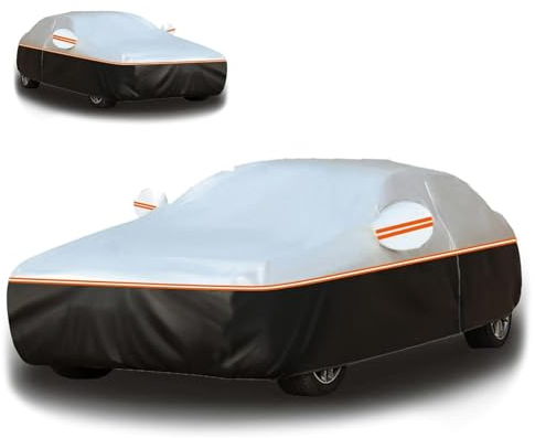 Autoabdeckung Vollgarage für Smart Roadster Coupé (343 x 162 x 119cm),Kratzfest, staubdicht, wasserdicht, Baumwollfutter, Anti-Aging, Wärmeisolierung, drinnen und draußen