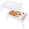WOPPLXY 2 bandejas blancas para desayuno, 41,5 x 30 x 20,5 cm, bandejas de servir con patas y asas plegables, bandejas de regazo para comer, bandeja de cama para laptop