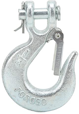 Gancio a Forcella 1/4 Pollice con Chiusura di Sicurezza Chiusura in Acciaio Forgiato G70, Ganci per Catena Ganci per Verricello Traino per Carichi Pesanti 7800 Libbre,