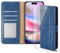 Case for iPhone 16 Pro Max with 2 x Screen Protector Tempered Glass, Leather Wallet Phone Case, Magnetic Book Flip Folio Cover [RFID Protection & Card Slots] and [Kickstand] - Blue