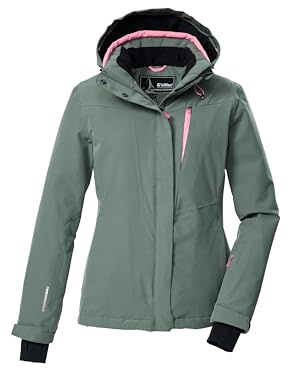 Killtec KSW 25 WMN Ski Jacket/Functional Jacket with Zip-Off Hood and Snow Guard 43411-000 Green Grey 50