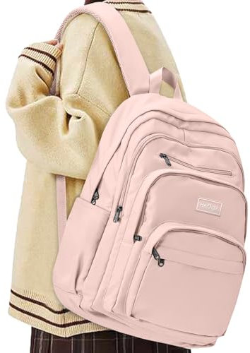 Clufar Schulrucksack Teenager Mädchen Wasserdicht Rucksack Schule Damen Rosa Daypack Schulranzen Mädchen 12 klasse Leich Schultasche Backpack Schoolbag für Causal Travel Reisen,Pink