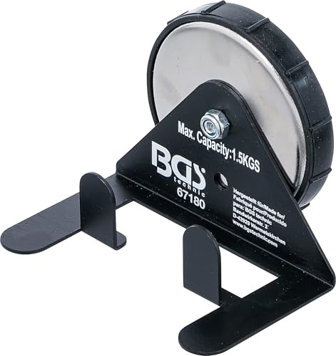 BGS 67180 | Magnetischer Halter | für Farbsprüh- und Lackierpistolen | Tragfähigkeit max. 1,5 kg | ganzflächiger Magnet | Silikonkappe schützt Oberflächen