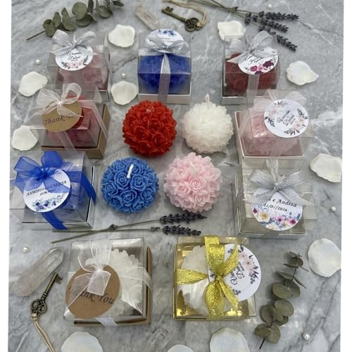 bomboniere matrimonio, Rosa pezzi candele profumate bomboniere battesimo, anni ragazzo, comunione, cresima, anniversario di, compleanno bigliettini (blu, set di 100)