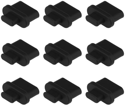 SG Store 30 Stück USB-C-Staubschutzstecker aus Silikon mit Typ-C-Anschluss, Schutzkappen für Handys und Tablets mit Typ-C-Anschluss, Schwarz