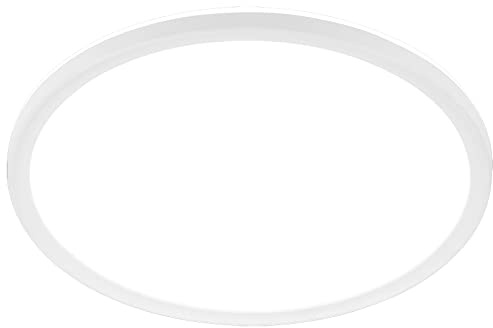 BRILONER - LED Deckenlampe mit indirektem Licht, flach, neutralweißes Licht, LED Lampe, Deckenleuchte, Wohnzimmerlampe, Küchenlampe, Deckenbeleuchtung, Flurlampe, 29,5 x 3 cm (DxH), Weiß