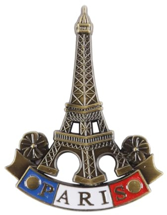 Durlo Imán de nevera de metal 3D de la Torre Eiffel, recuerdo de París, escultura magnética decorativa para nevera, cocina, oficina y recuerdos.