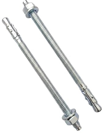 Pernos de Anclaje M6 x 100 mm (10 uds) | Acero Galvanizado | Clavijas de Metal para Hormigón y Piedra