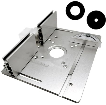 Aluminium Router Tisch Einsatzplatte Holzbearbeitung Trimmer Elektrische Holzfräsplatte mit Gehrungslehre für Bänke Fräsmaschine Zubehör