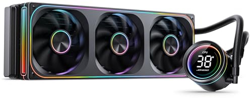 Jonsbo TH-360 AiO Wasserkühlung – schwarz | 360-mm-CPU-Wasserkühlung mit ARGB, LED-Temperaturanzeige und Single-Frame-Lüfter