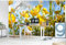 Vlies Fototapete GELBE BLUMEN 375 x 250 cm | Vliestapete - Wandtapete inklusive Kleister | PREMIUM VLIES QUALITÄT